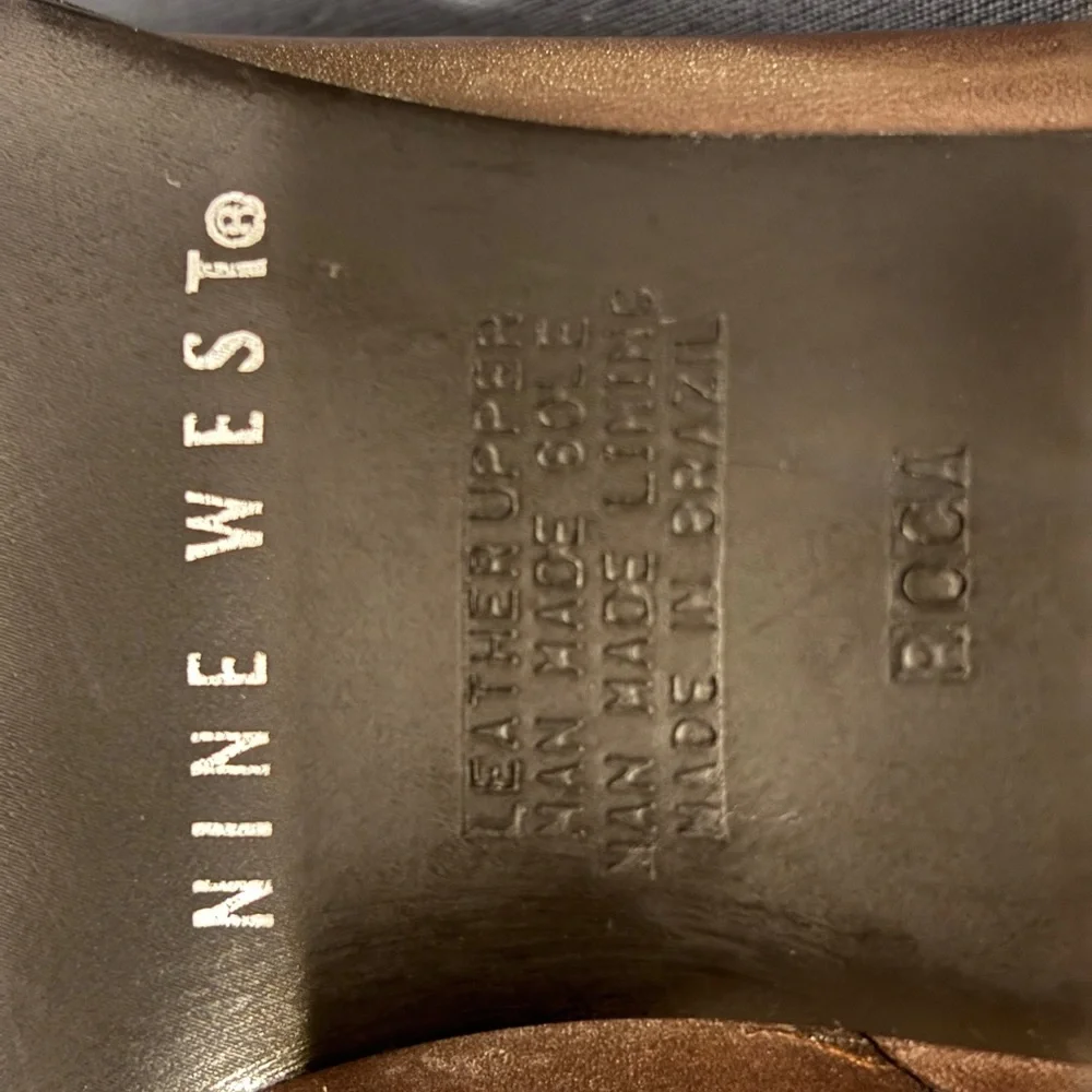 Vintage Nine West Espresso Brown Genuine Leather Ankle Heel Boots 90s Office - Picture 8 of 15